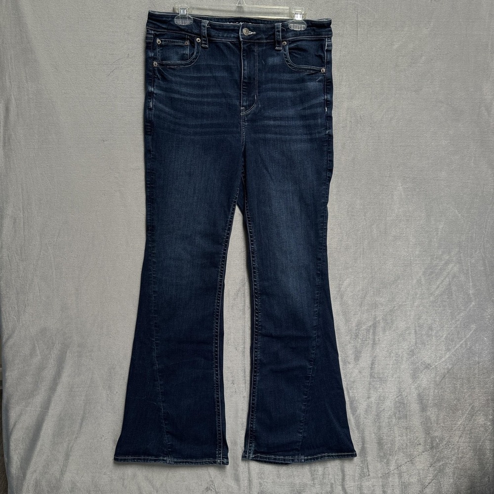 American Eagle Jeans Womens 14 Blue Super High-Rise Flare Next Level Stretch